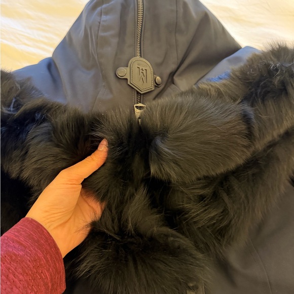 Mackage Black Puffer Jacket with Fur Trim - Picture 6 of 7